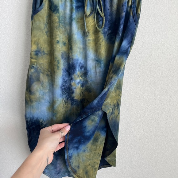 Cozy Casual Blue Green Tie Dye Midi Skirt Medium - Picture 4 of 6